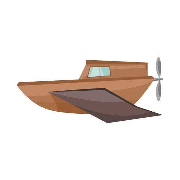 Vector illustration of boat and old logo. Web element of boat and longboat vector icon for stock. — Stock Vector