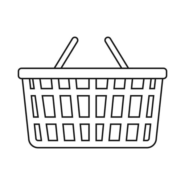 Objeto aislado de cesta y letrero de tienda. Gráfico de cesta y símbolo de stock de plástico para web. — Vector de stock