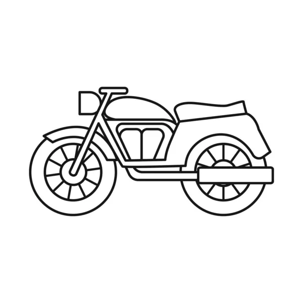 Illustrazione vettoriale di moto e vecchio logo. Elemento web di moto e moto stock simbolo per il web. — Vettoriale Stock