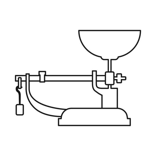 Objeto isolado de balanças e símbolo de equilíbrio. Gráfico de balanças e ícone de vetor de equipamento para estoque. — Vetor de Stock