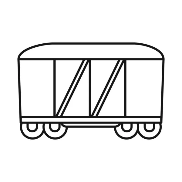 Vektorillustration von Waggon und Frachtikone. Grafik des Wagen- und Kastenwagen-Vektorsymbols für den Bestand. — Stockvektor