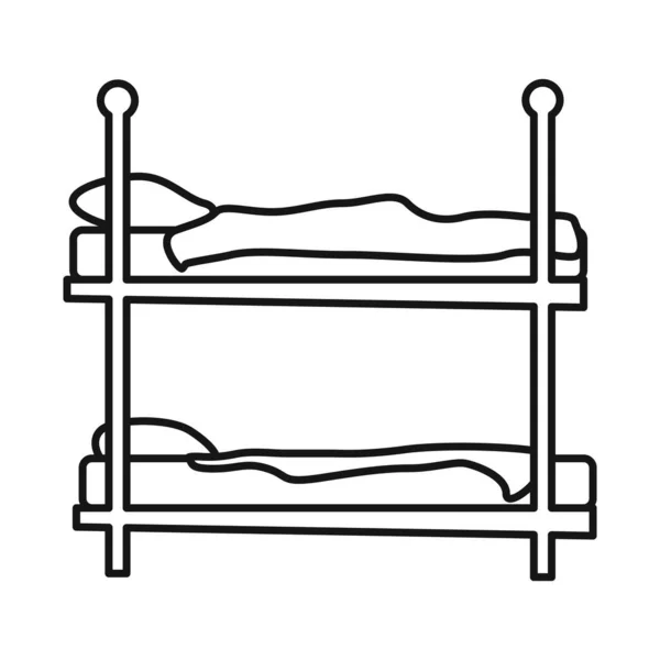 Изолированный объект кровати и знак кровати. Графика раскладушки и двухъярусного символа для паутины. — стоковый вектор