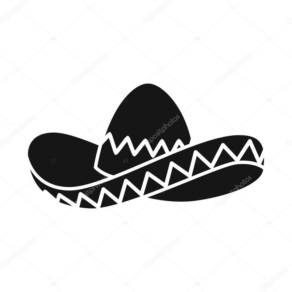 Vector design of sombrero and hat icon. Graphic of sombrero and mexico vector icon for stock.