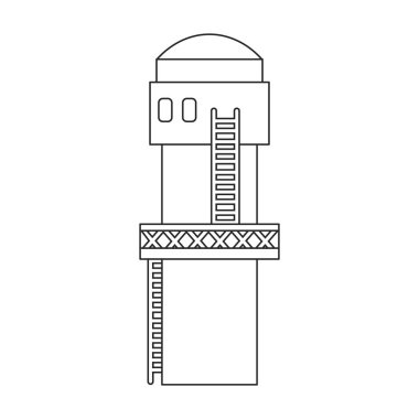 Su kulesi vektör simgesi. Beyaz arkaplan su kulesinde izole edilmiş dış hat vektör simgesi..