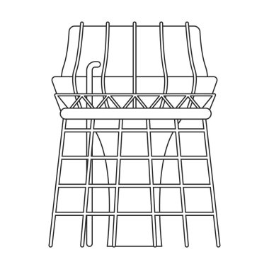 Su kulesi vektör simgesi. Beyaz arkaplan su kulesinde izole edilmiş dış hat vektör simgesi..