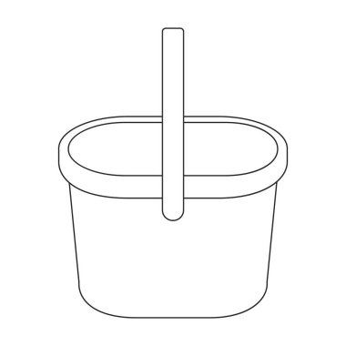 Bucket vektör simgesi. Taslak vektör simgesi beyaz arkaplan kovasında izole edildi.