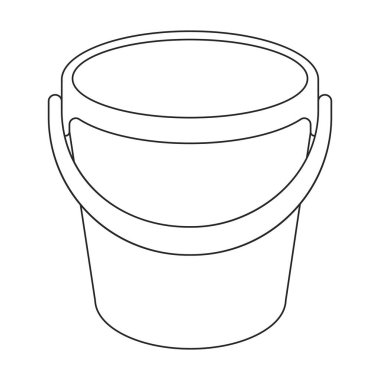 Bucket vektör simgesi. Taslak vektör simgesi beyaz arkaplan kovasında izole edildi.