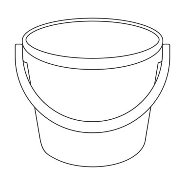 Bucket vektör simgesi. Taslak vektör simgesi beyaz arkaplan kovasında izole edildi.