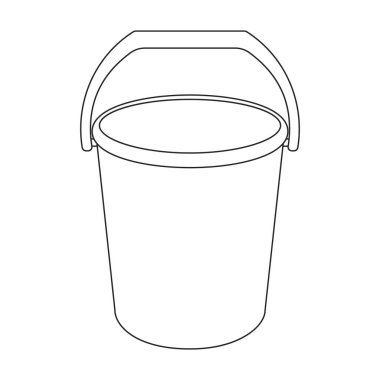 Bucket vektör simgesi. Taslak vektör simgesi beyaz arkaplan kovasında izole edildi.