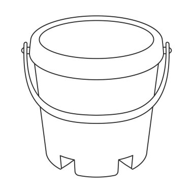 Bucket vektör simgesi. Taslak vektör simgesi beyaz arkaplan kovasında izole edildi.