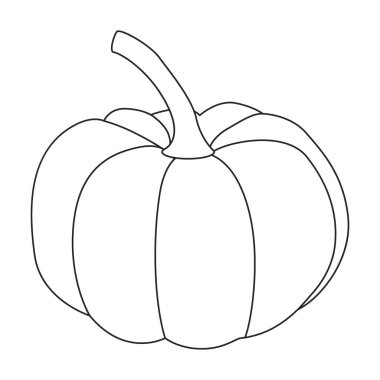 Kabak kek vektör simgesi. Beyaz arkaplan balkabağı pastası üzerinde izole edilmiş taslak vektör simgesi .