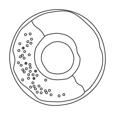 Pembe çörek vektör simgesi. Taslak vektör simgesi beyaz arka plan pembe çörekte izole edilmiş..