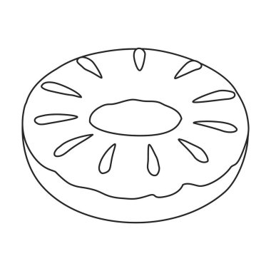 Pembe çörek vektör simgesi. Taslak vektör simgesi beyaz arka plan pembe çörekte izole edilmiş..