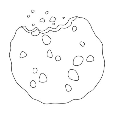 Kırıntı vektör simgesi olan çerezler. Çizgi vektör simgesi kırıntılı beyaz arkaplan kurabiyeleri üzerinde izole edilmiş..