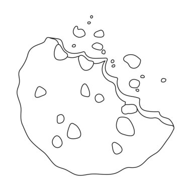 Kırıntı vektör simgesi olan çerezler. Çizgi vektör simgesi kırıntılı beyaz arkaplan kurabiyeleri üzerinde izole edilmiş..