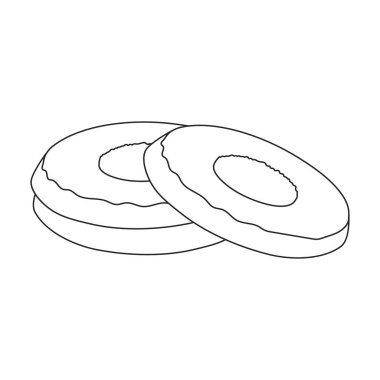 Çerez vektör simgesi. Beyaz arkaplan kurabiyeleri üzerinde izole edilmiş ana vektör simgesi.