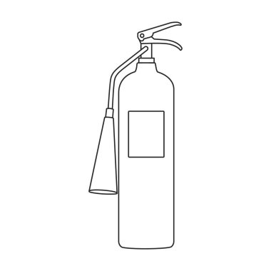 Yangın söndürme ikonu. Ana vektör ikonu beyaz arka planda izole edilmiş yangın söndürme tüpü..