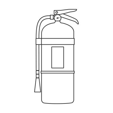 Yangın söndürme ikonu. Ana vektör ikonu beyaz arka planda izole edilmiş yangın söndürme tüpü..