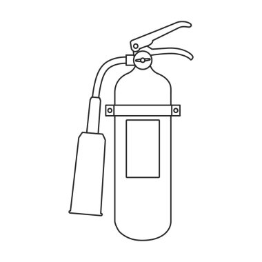 Yangın söndürme ikonu. Ana vektör ikonu beyaz arka planda izole edilmiş yangın söndürme tüpü..