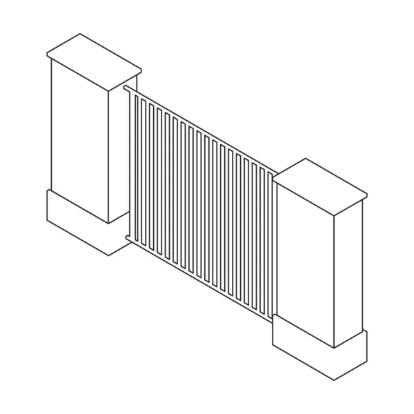 Fence vector icon. Outline vector icon isolated on white background fence. — Wektor stockowy