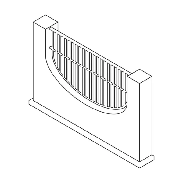 Valla vector icono. Icono de vector de contorno aislado en cerca de fondo blanco. — Vector de stock