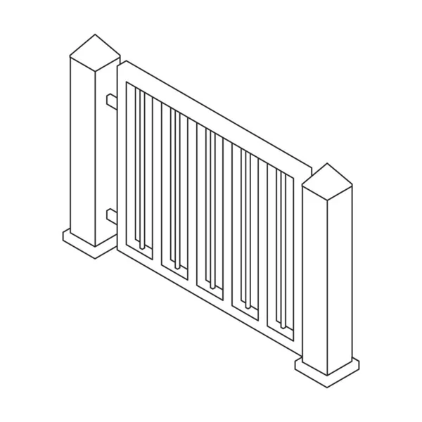 Fence vector icon. Outline vector icon isolated on white background fence. — 스톡 벡터