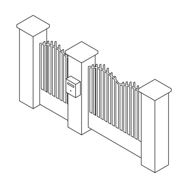 フェンスのベクトルアイコン。概要白い背景フェンスに隔離されたベクトルアイコン. — ストックベクタ