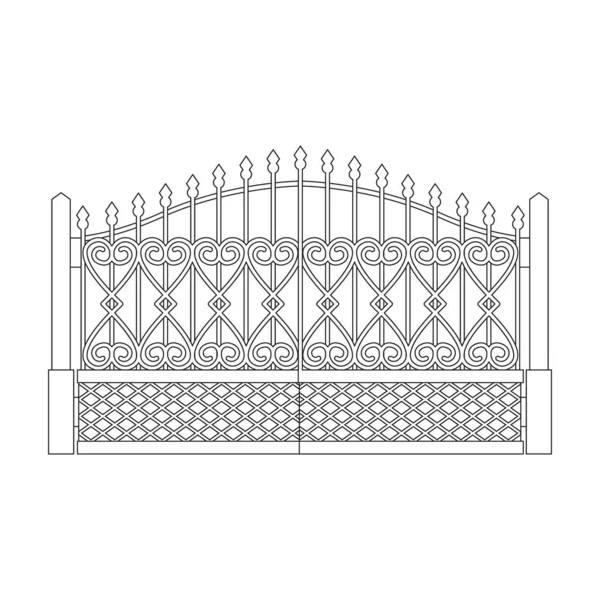 Εικονίδιο διανύσματος πύλης Fence. Εικονίδιο διανύσματος περίγραμμα απομονώνεται σε λευκό φράχτη πύλη φόντου. — Διανυσματικό Αρχείο