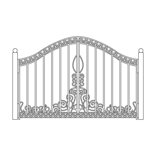 Fence gate vector icon.Outline vector icon isolated on white background fence gate. — 图库矢量图片