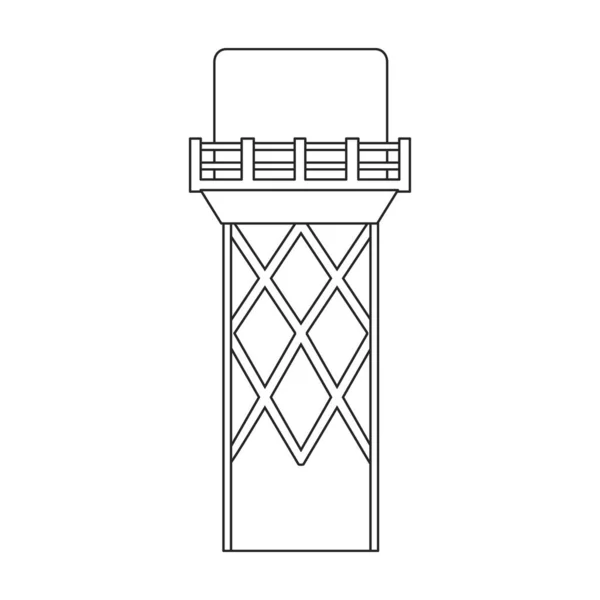 水の塔ベクトルアイコン白い背景の水の塔に隔離されたアウトラインベクトルアイコン. — ストックベクタ