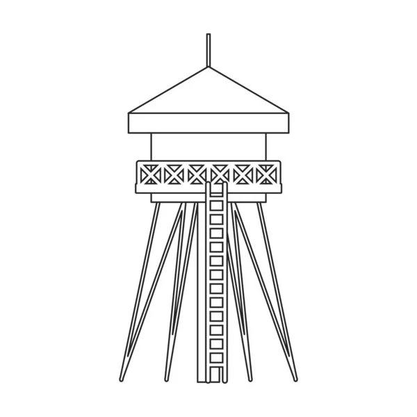Water tower vector icon.Outline vector icon isolated on white background water tower. — стоковый вектор