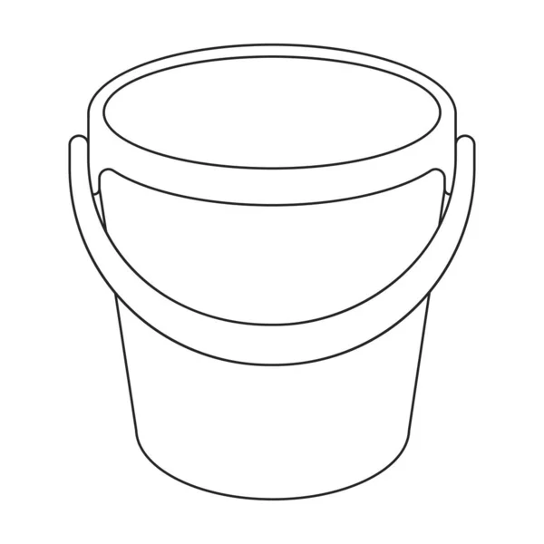 Bucket vector icon.Outline vector icon isolated on white background bucket. — Stock Vector