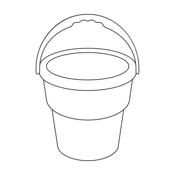 Bucket vector icon.Outline vector icon isolated on white background bucket. — Stock Vector