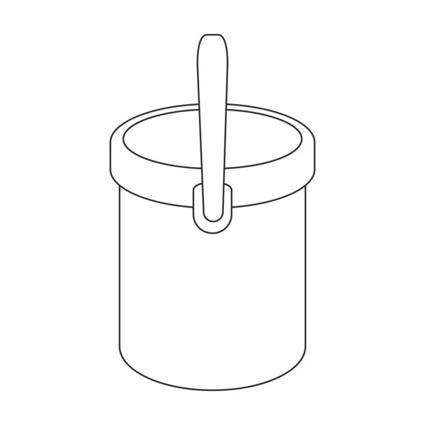Bucket vector icon.Outline vector icon isolated on white background bucket. —  Vetores de Stock