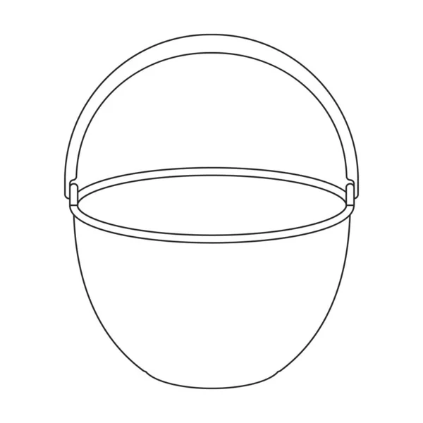 Bucket vector icon.Outline vector icon isolated on white background bucket. — Stock Vector