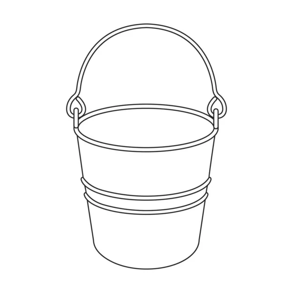Bucket vector icon.Outline vector icon isolated on white background bucket. — Stock Vector