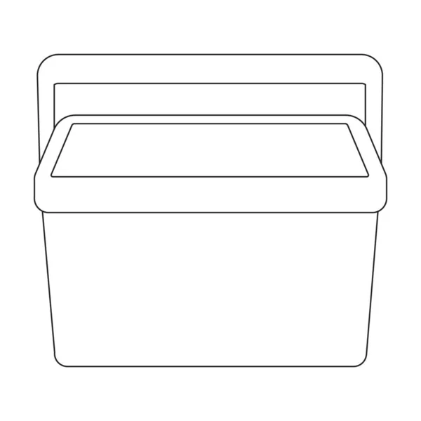Bucket vector icon.Outline vector icon isolated on white background bucket. — Stockový vektor