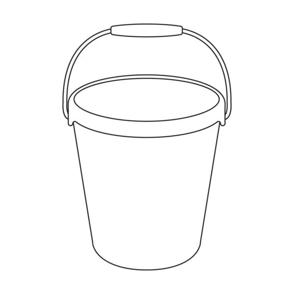 Bucket vector icon.Outline vector icon isolated on white background bucket. — Image vectorielle