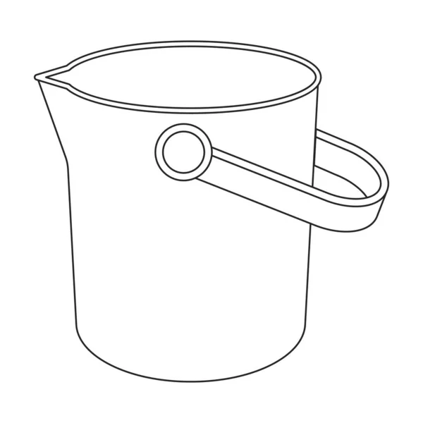 Bucket vector icon.Outline vector icon isolated on white background bucket. — стоковый вектор