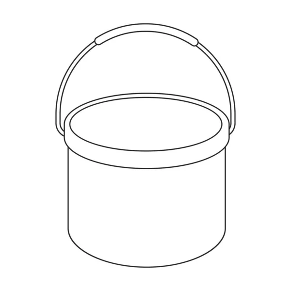 Bucket vector icon.Outline vector icon isolated on white background bucket. — Vettoriale Stock