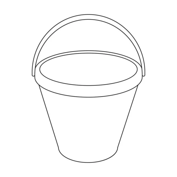 Bucket vector icon.Outline vector icon isolated on white background bucket. — Image vectorielle