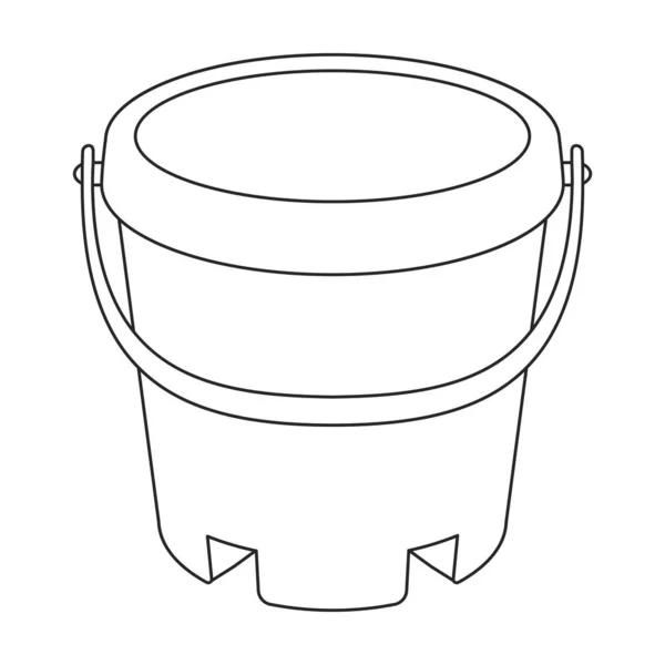Bucket vector icon.Outline vector icon isolated on white background bucket. — Stockvektor