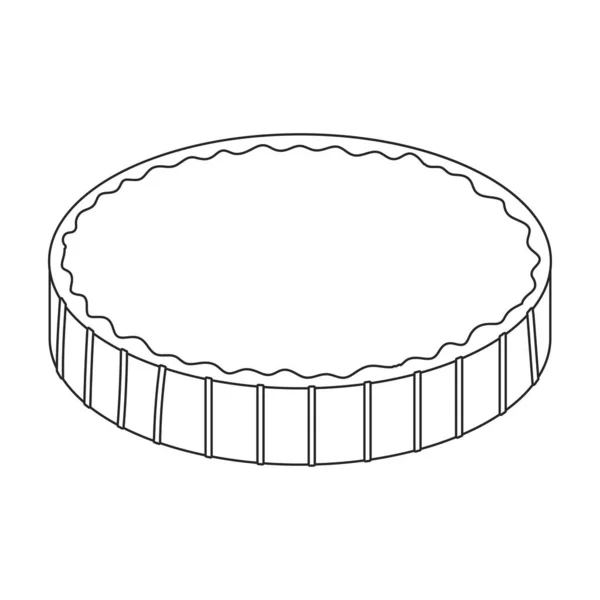 Icono del vector de icon.Outline pastel de calabaza aislado en pastel de calabaza de fondo blanco . — Archivo Imágenes Vectoriales