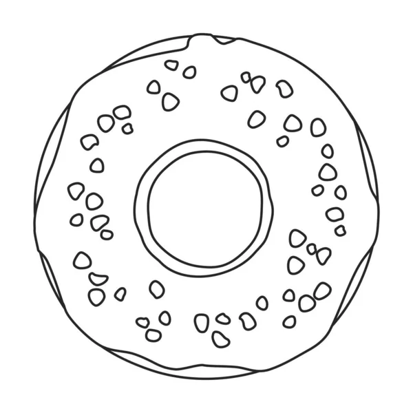 Pink doughnut vector icon.Outline vector icon isolated on white background pink doughnut. — Image vectorielle