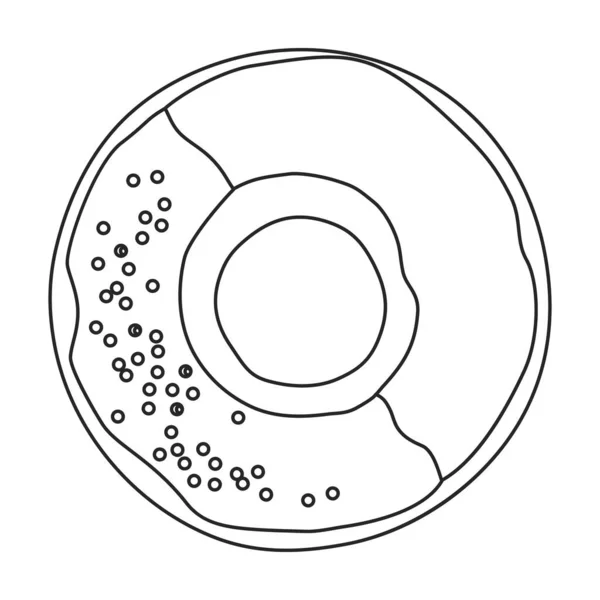 Рожевий пончик Векторна піктограма. Векторна піктограма лінії ізольовано на білому фоні рожевий пончик . — стоковий вектор