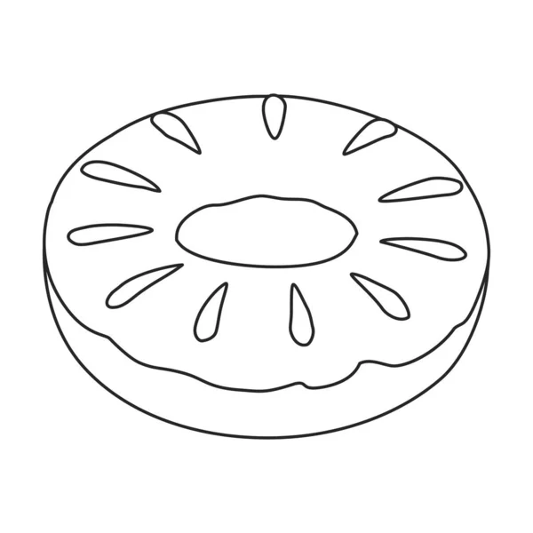 Εικονίδιο διάνυσμα ροζ ντόνατ Περίγραμμα διάνυσμα απομονώνονται σε λευκό φόντο ροζ ντόνατ. — Διανυσματικό Αρχείο