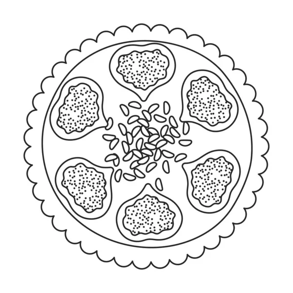 Icono de vector de vista superior de la torta. Icono de vector de contorno aislado en vista superior de pastel de fondo blanco. — Archivo Imágenes Vectoriales