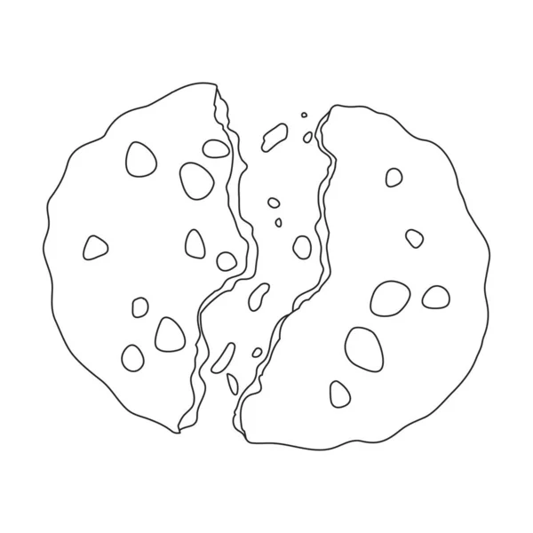 คุกกี้ที่มีไอคอนของเวกเตอร์ crumbs.Outline เวกเตอร์ไอคอนแยกจากคุกกี้พื้นหลังสีขาวที่มี crumbs . — ภาพเวกเตอร์สต็อก