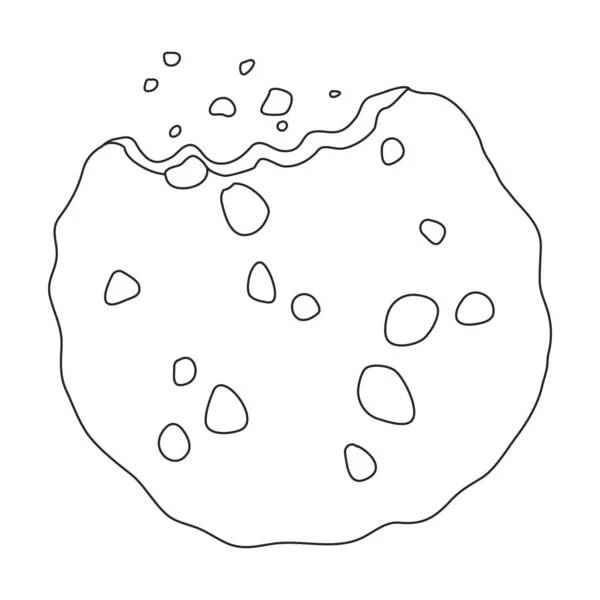 คุกกี้ที่มีไอคอนของเวกเตอร์ crumbs.Outline เวกเตอร์ไอคอนแยกจากคุกกี้พื้นหลังสีขาวที่มี crumbs . — ภาพเวกเตอร์สต็อก