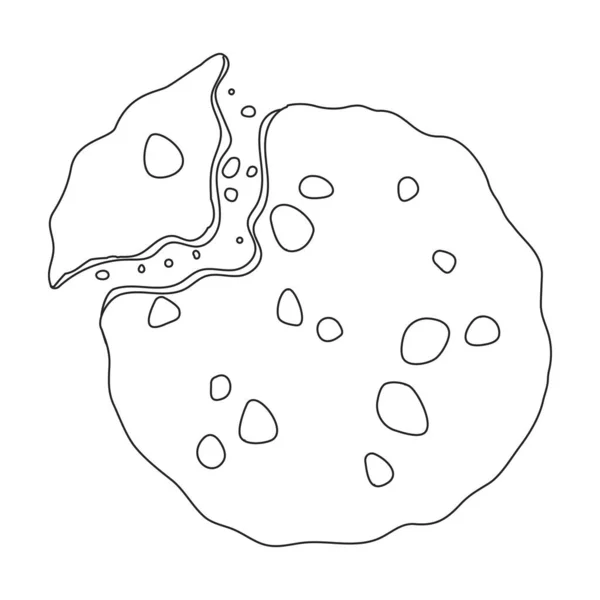 คุกกี้ที่มีไอคอนของเวกเตอร์ crumbs.Outline เวกเตอร์ไอคอนแยกจากคุกกี้พื้นหลังสีขาวที่มี crumbs . — ภาพเวกเตอร์สต็อก